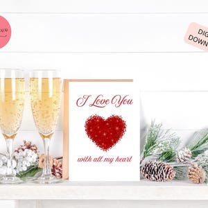 Printable Valentines Day Card, Digital Download, Valentines Day Card, Greeting Card, Blank Card