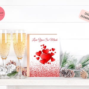 Printable Valentines Day Card, Digital Download, Valentine&#39;s Day Card, Printable Greeting Card, Blank Card