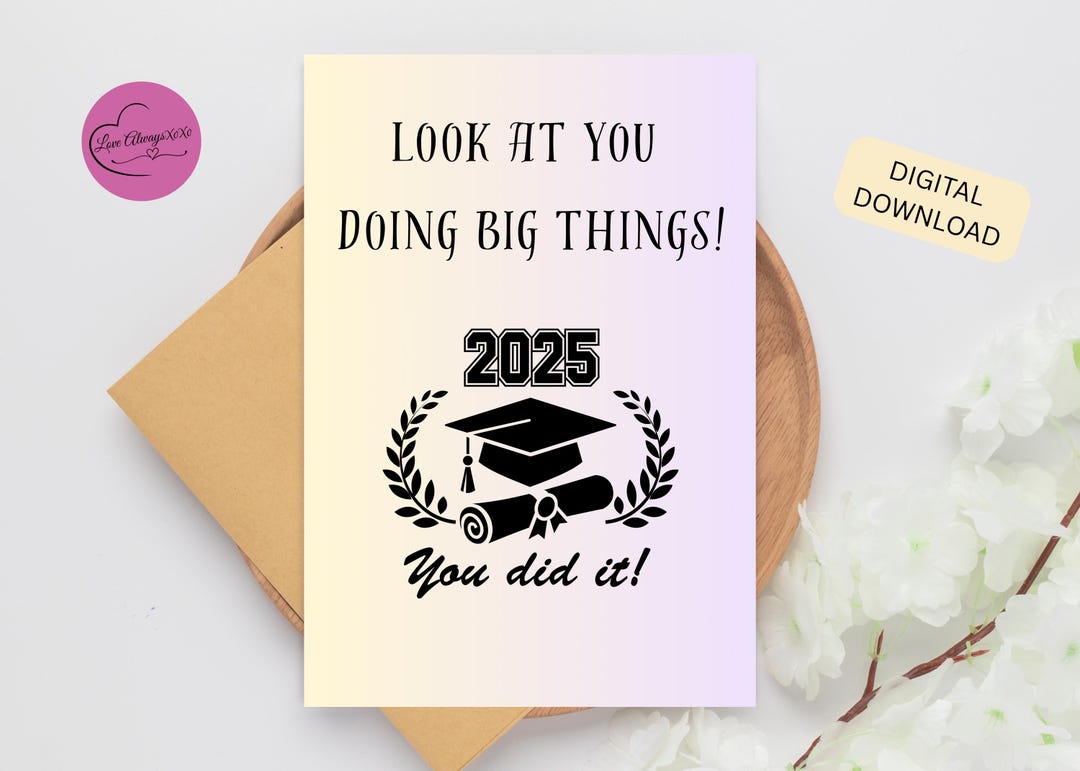 Printable Congrats Grad Card: Simple Congratulations (digital Download ...
