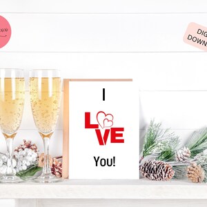 Printable Valentines Day Card, Digital Download, Valentines Day Card, Greeting Card, Blank Card
