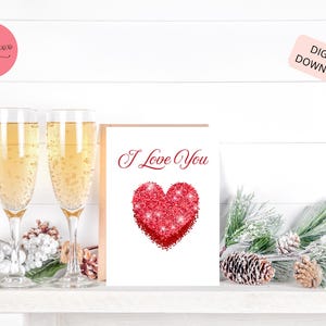 Printable Valentines Day Card, Digital Download, Valentines Day Card, Greeting Card, Blank Card