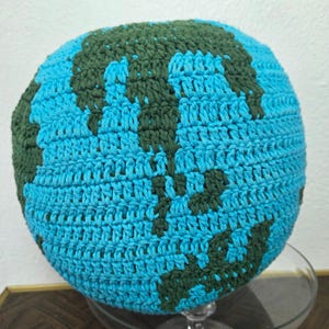 Urban Outfitters Crochet Knit Globe Pillow Smiley Earth Dorm Decor image 9