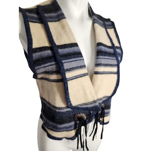 Vintage Woolrich southwestern wool collared tassel vest | Made in the USA | M