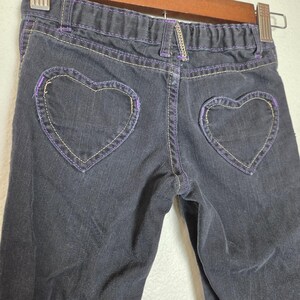 VTG Y2K Wrangler Girls 5T Bootcut Jeans Heart Pockets Dark Wash Denim image 3