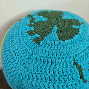 Urban Outfitters Crochet Knit Globe Pillow Smiley Earth Dorm Decor image 6