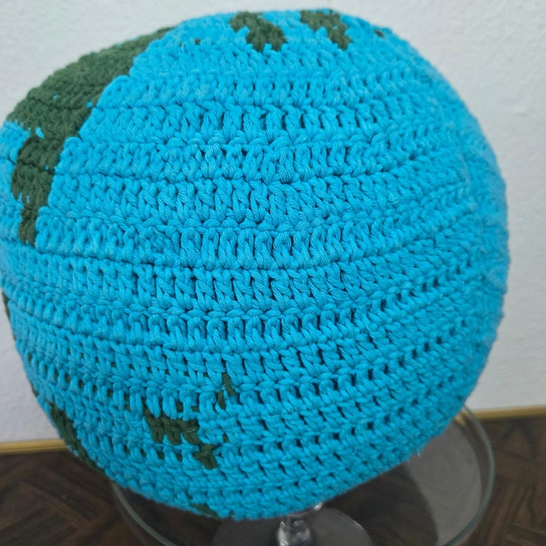 Urban Outfitters Crochet Knit Globe Pillow Smiley Earth Dorm Decor image 8