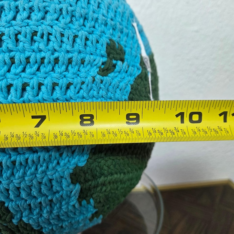 Urban Outfitters Crochet Knit Globe Pillow Smiley Earth Dorm Decor image 11