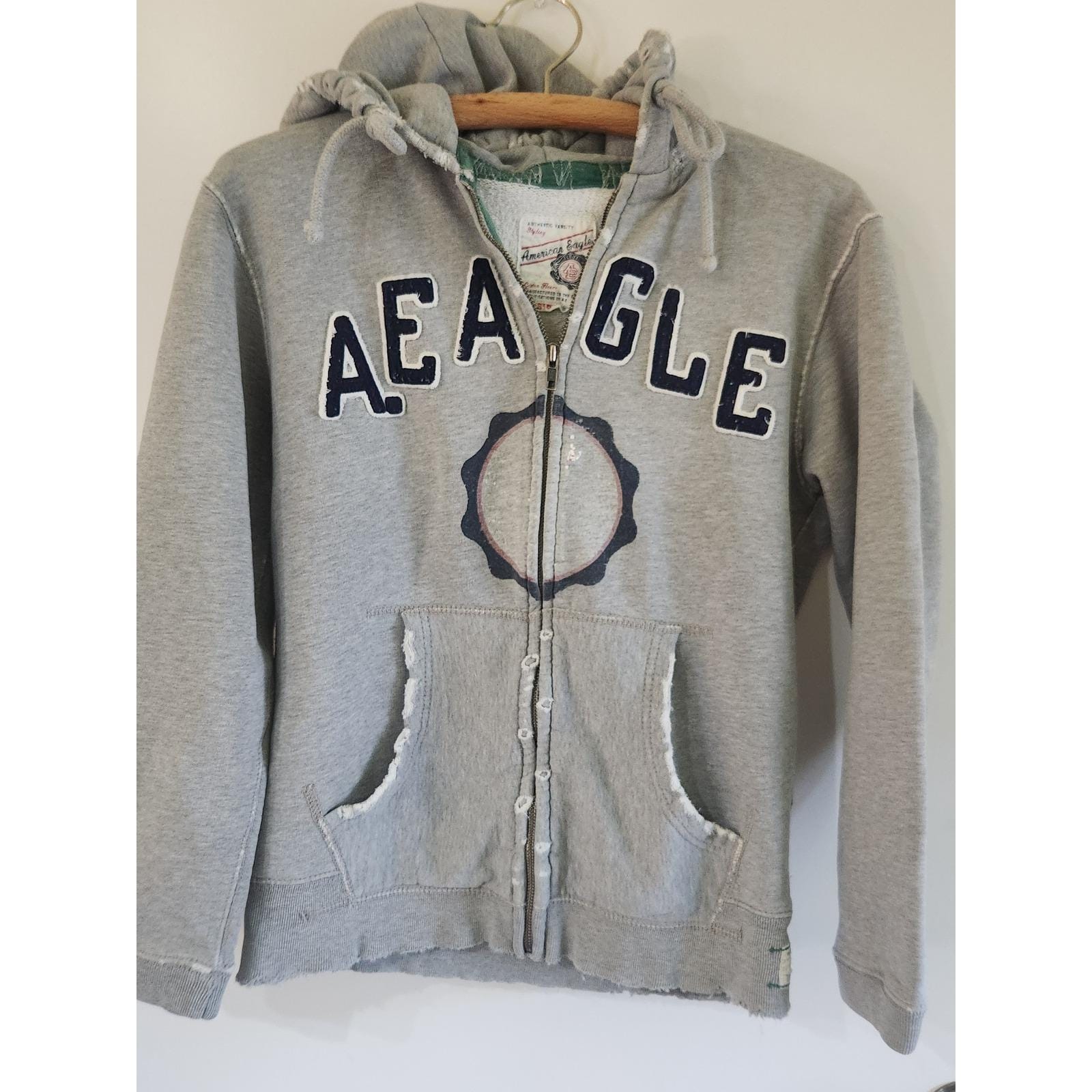 Vintage Distressed Zip up Hoodie Small - Etsy