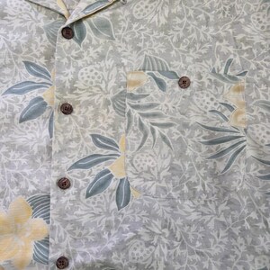 Camicia vintage Tommy Bahama 100% seta stile campeggio con stampa floreale tropicale, taglia L immagine 6