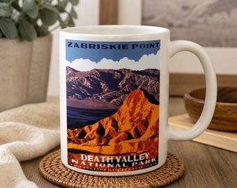 Death Valley National Park Zabriskie Point Coffee Mug Souvenir Retro Ranger