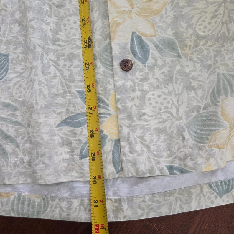Camicia vintage Tommy Bahama 100% seta stile campeggio con stampa floreale tropicale, taglia L immagine 11