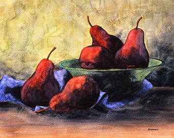 Red Pears Art Print Still Life