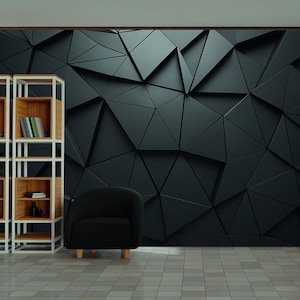 Geometric Peel and Stick Wall Mural Dark Pattern Wallpaper Modern Abstract Triangle Design 3D wall mural Removable Traditional Wallpaper