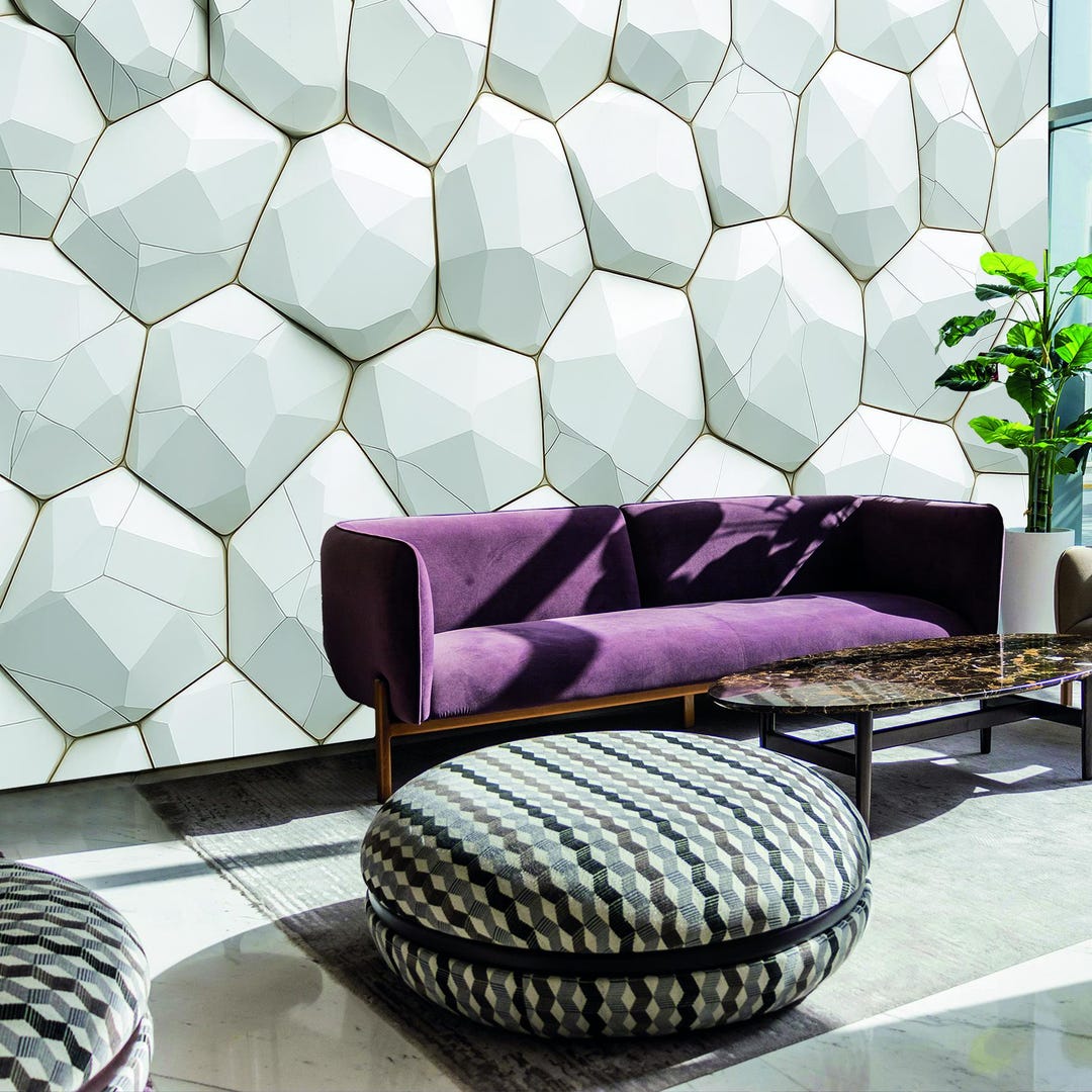 Hexagon Mosaic Peel and Stick Wall Mural: Modern Abstract Decor - Etsy