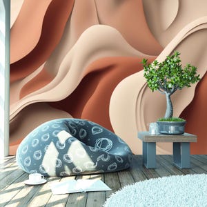 Carta da parati astratta minimalista, design moderno per interni, murale geometrico, carta da parati 3D, murale rimovibile, stacca e attacca, decorazione da parete per la casa