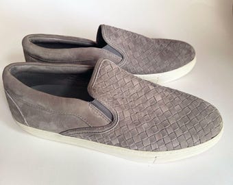 M. Gemi The Cerchio Woven Leather Sneaker - Gray Nubuck - Size 9.5 M