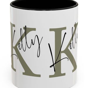 Personalized Accent Coffee Mug, Custom Initial Mug, Gift for Coffee Lovers, Unique Name Mug, Kitchen Decor, Gift for her, Gift for him