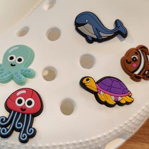 underwater world - octopus, jellyfish, whale, turtle, fish shoe charms for clogs/phone cases
