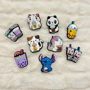 Charms de chaussures bubble tea et amis pour sabots/téléphones