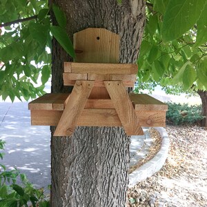 Cedar Squirrel Feeder: Picnic Table Design