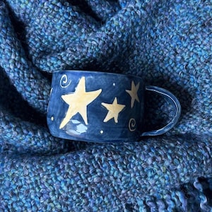 Handmade Stoneware Star Mug: Whimsical Mugs