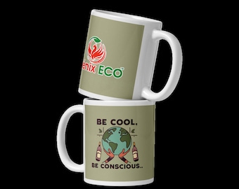 Weiße glänzende Tasse - Umweltfreundliche, langlebige Kaffeetasse - Stilvoll & nachhaltig