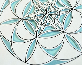 Ripples - Circle Flower of Life Mandala Coloring Page - Instant Download PDF