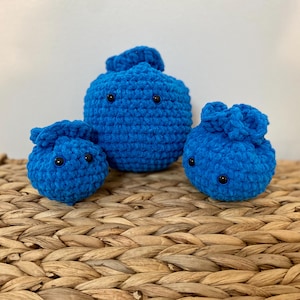 Blueberry Plushie Crochet Pattern, Amigurumi , Crochet Fruit