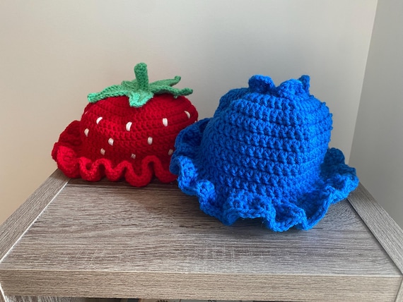 Handmade Crochet Blueberry Ruffle Hat Blueberry Ruffle Pet Hat Crochet Pattern - Etsy main image 2