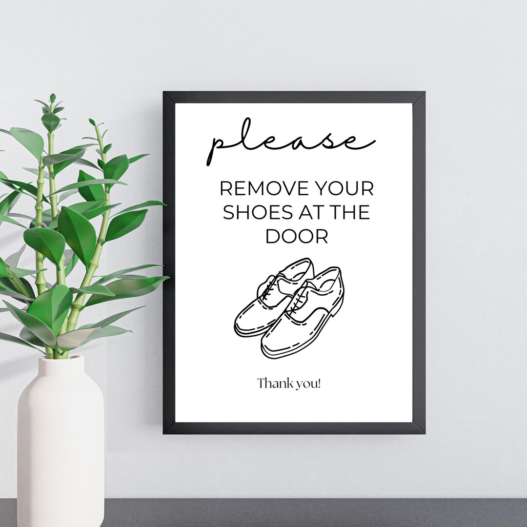 Please Remove Shoes at Door Printable Sign for Airbnb, Minimalist Welcome Sign Printable, Airbnb ...
