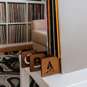 Wooden vinyl record divider, Record dividers alphabet, Vinyl record storage, Album dividers, Record separator, Lp dividers, Book separator