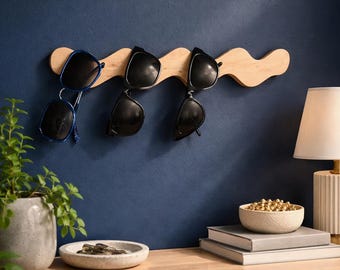 Rack glasses hanger, Sunglasses display organizer, Wave glasses holder, Eyeglasses storages, Home organization