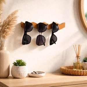 Soporte para gafas de sol Wave, expositor de pared minimalista, organizador de gafas