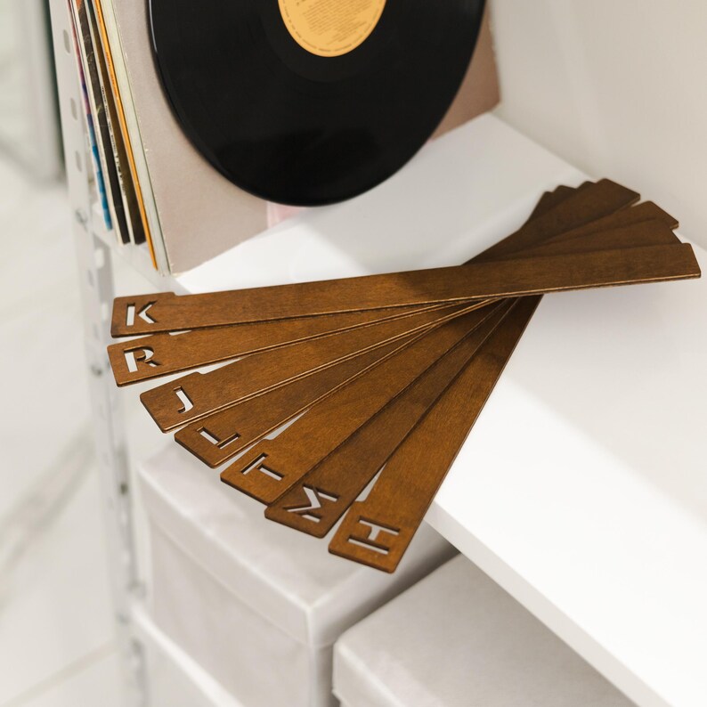 Wooden Book Divider, Book Organization, Genre Separators, Vinyl ...