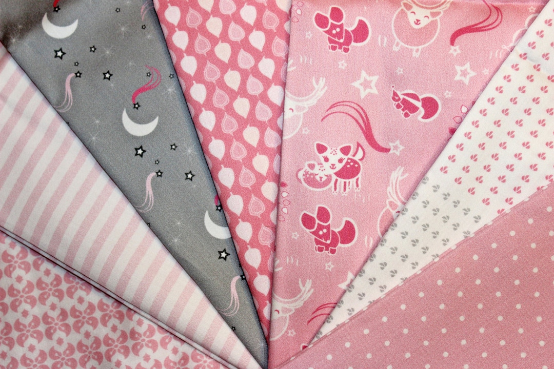 DIY Woodland Quilt Kit Pink Gray Baby Girl Blanket Rag Etsy