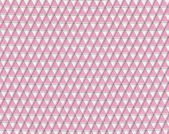 Organic Fabric, Pink and Black, Triangle Fabric, Cotton, Monsterz Mountainz, Geometric, Tiles, Cloud9, 1 yard, Sale, FREE SHIPPING to US