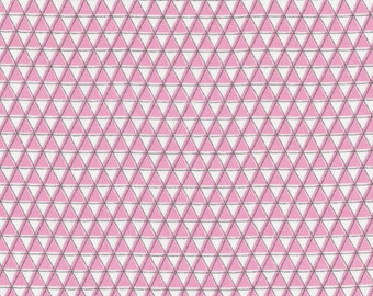 Organic Fabric, Pink and Black, Triangle Fabric, Cotton, Monsterz Mountainz, Geometric, Tiles, Cloud9, 1 yard, Sale, FREE SHIPPING to US