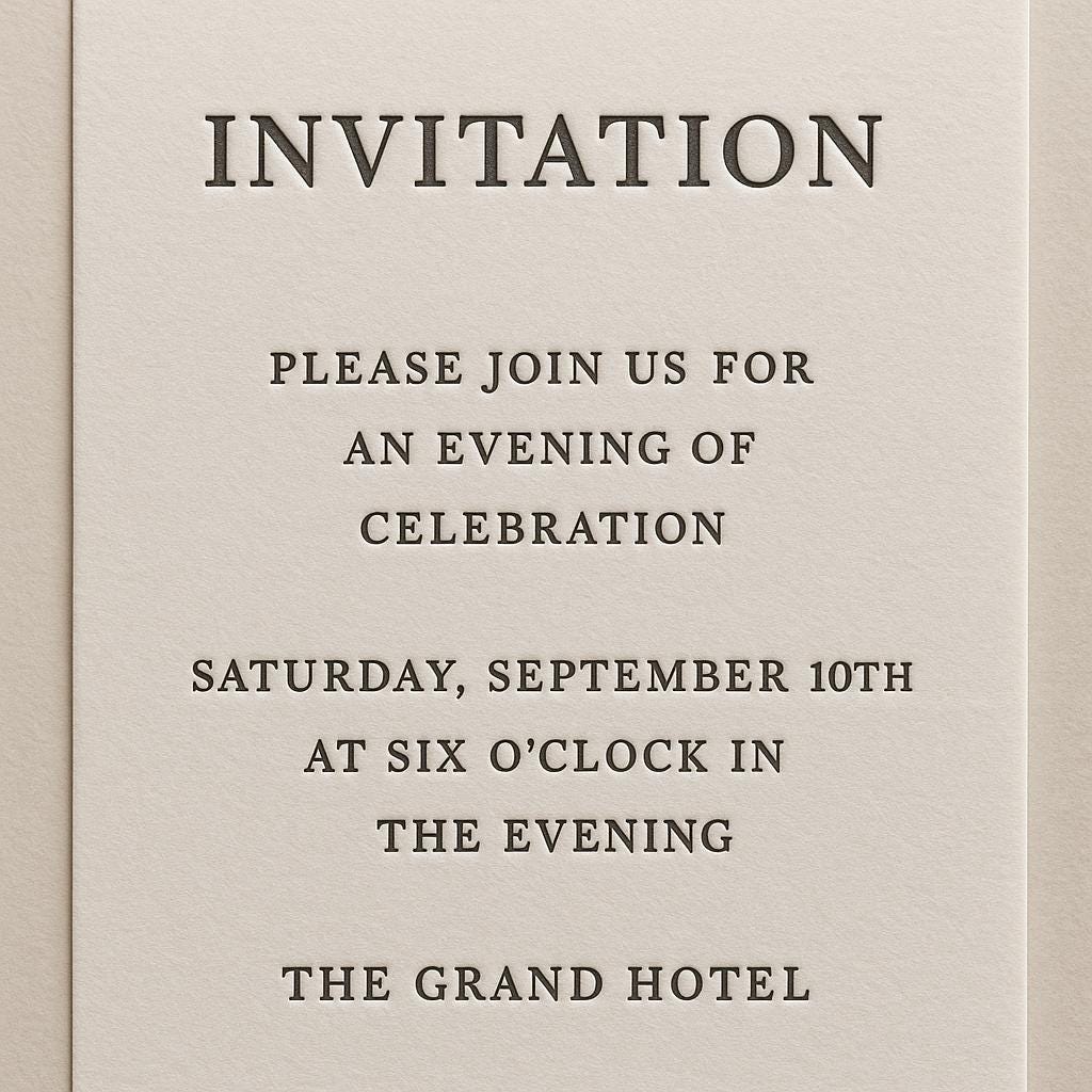 Elegant Letterpress Flat Cards- Personalized Invitations | Custom ...