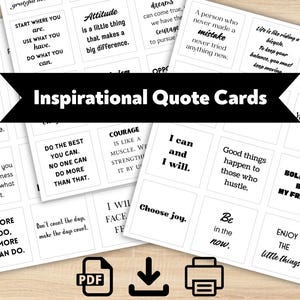 Cartes imprimables de citations inspirantes, décoration de bureau motivante, notes sur la gentillesse, affirmations positives