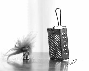 You're the Gratest fine art photography black and white vintage troll and grater kitchen art quirky smile funny laughter home decor cottage