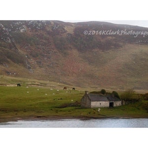 Scottish Stone Cottage Landscape Dream photography Highlands Rural Rustic Simple Home Decor Outlander Wishes