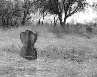 Swept Away Black and white Fine Art Photography cemetery photography prairie grasses sad and lonely headstone heart solitary place