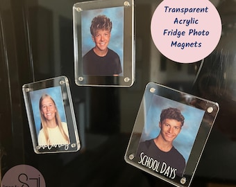 Acrylic Photo Frame Fridge Magnet SVG, Customizable Text (Digital Download)