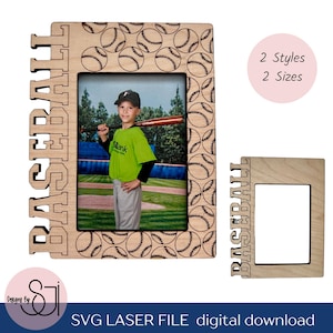 Imán para refrigerador con foto SVG, temática de béisbol, dos tamaños, dos diseños, fotos tamaño billetera, archivo de corte de puntuación, listo para láser, regalo para entrenadores, mamá del béisbol