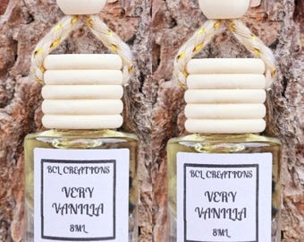 Get 2 Very Vanilla Car Diffuser, 8ML Car Air Freshner, New Car Gift, Car Air Diffuser, Hanging Car Accessories, Car Freshies