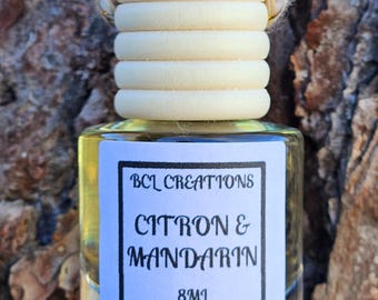 Citron and Mandarin Air Freshner, Citrus Scented Car Air Diffuser, Hanging Car Accessories, New Car Gift, Hanging Air Diffuser