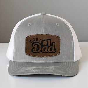 Custom Leather Patch Cap for Father’s Day, Personalized Dad Trucker Hat, New Dad Gift, Husband Gift, Papa Birthday Cap, Gift for Him