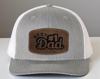Custom Leather Patch Cap for Father’s Day, Personalized Dad Trucker Hat, New Dad Gift, Husband Gift, Papa Birthday Cap, Gift for Him