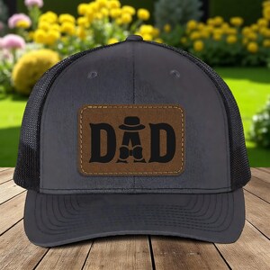 Custom Leather Patch Cap for Father’s Day, Personalized Dad Trucker Hat, New Dad Gift, Husband Gift, Papa Birthday Cap, Gift for Him