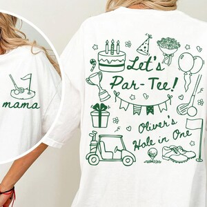 Golf First Birthday Matching Family Shirt, Let's Par-Tee Golf Birthday Tee, Hole In One Golf Shirt, Golf Theme Birthday Party Outfit